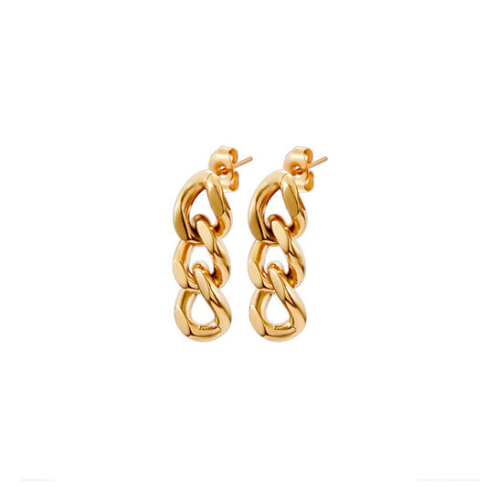 Punk Cuban Link Chain Stud Earrings