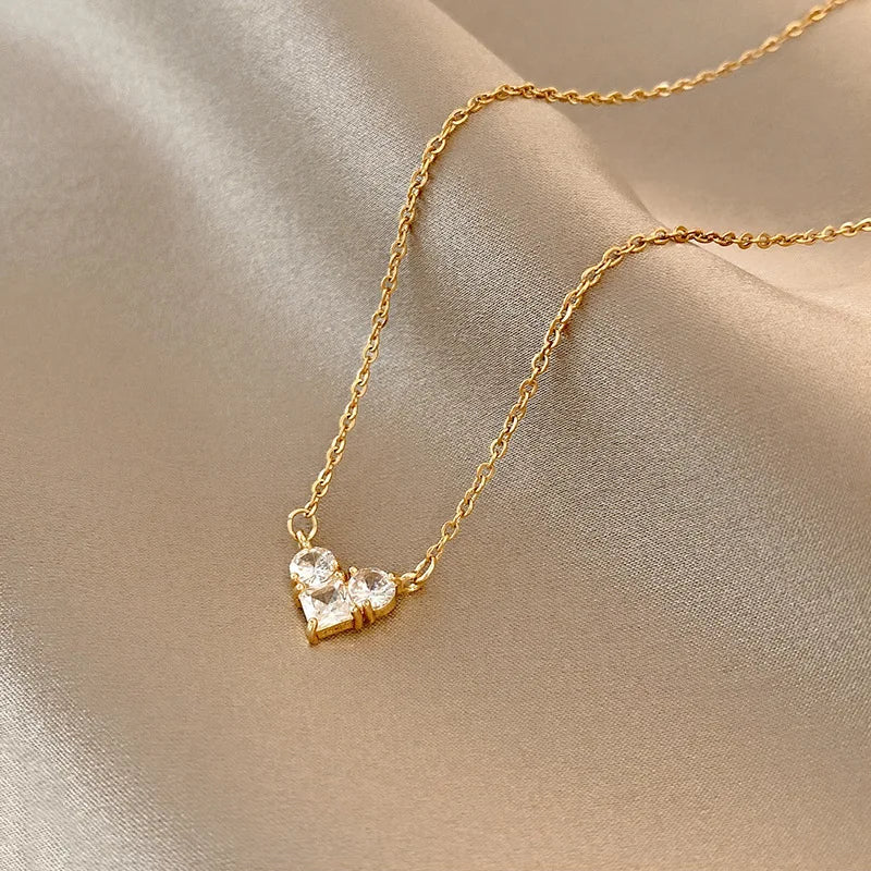 316L Stainless Steel Gold Color Love Heart Necklaces for Women Chokers 2021Trend Fashion Festival Party Gift Jewelry