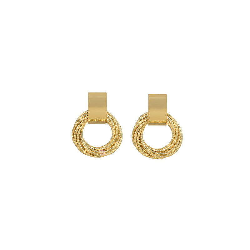 Retro Circle Pendant Earrings - Louiza Jewellery Ltd