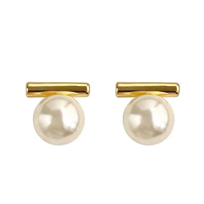 New French Minimalist Grey Imitation Pearl Pendant Earrings 2025 Fashion Jewelry Daily Wear Accessories for Girls Women‘S Party
