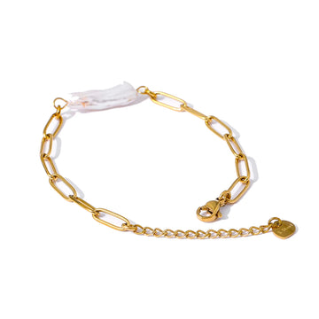 Trendy Natural Pearl Chain Bracelet Temperament Metal Golden 18 K Plated Charm for Women бижутерия для женщин Office Gift