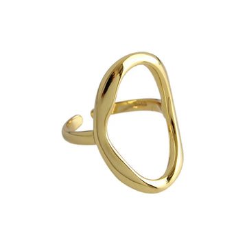 Silver Color  Irregular Hollow Opening Rings for Women Couple Fashion Simple Geometric Party Jewelry Gifts