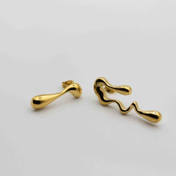 Asymmetry Big Stud Earrings