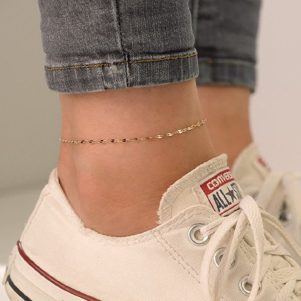Stainless Steel Fish Lips Chain Anklet - Louiza jewellery ltd