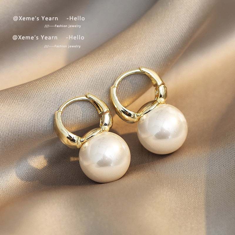 Simple Pearl Drop Earrings - Louiza jewellery ltd