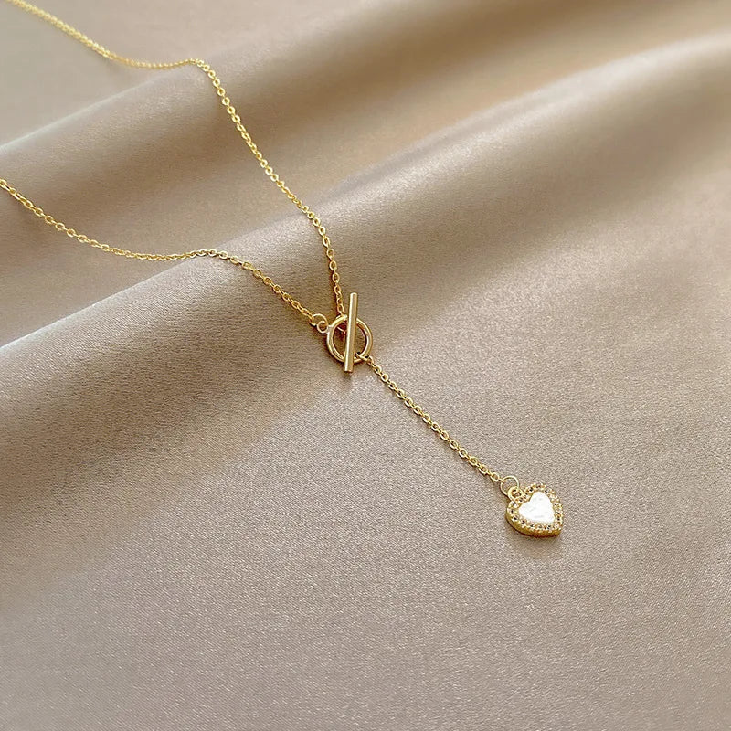 316L Stainless Steel Gold Color Love Heart Necklaces for Women Chokers 2021Trend Fashion Festival Party Gift Jewelry