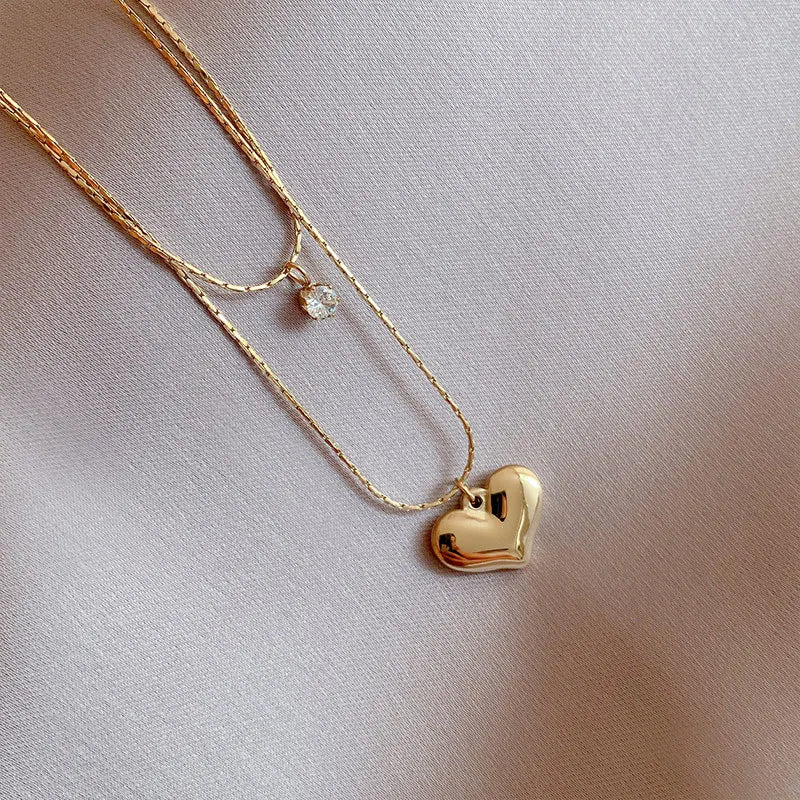 316L Stainless Steel Gold Color Love Heart Necklaces for Women Chokers 2021Trend Fashion Festival Party Gift Jewelry