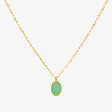 Gemstone oval pendant necklace