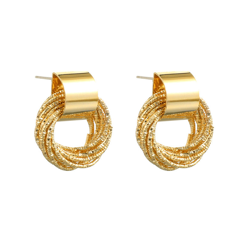 Retro Circle Pendant Earrings - Louiza Jewellery Ltd