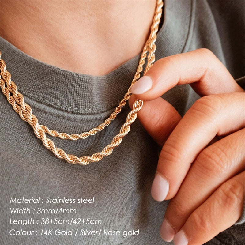 Stainless Steel Rope Chain - Louiza Jewellery Ltd